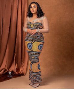 Stylish Ankara design with lace gown pattern