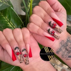 Cute Cherry nails 